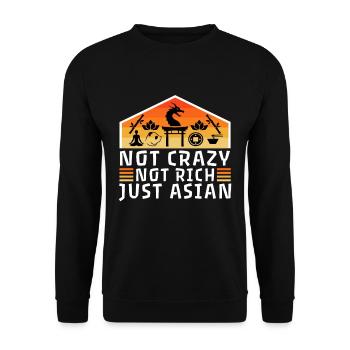 Not Crazy Not Rich Just Asian - Unisex Sweatshirt - black - Front - Alina (178cm) & Michal (187cm)