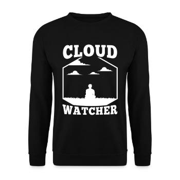 Cloud Watcher - Unisex Pullover - Schwarz - Vorne - Alina (178cm) & Michal (187cm)