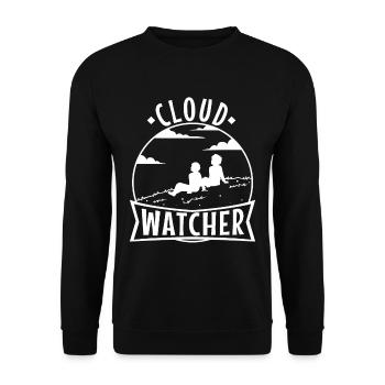 Cloud Watcher - Unisex Pullover - Schwarz - Vorne - Alina (178cm) & Michal (187cm)