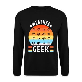 Weather Geek - Unisex Pullover - Schwarz - Vorne - Alina (178cm) & Michal (187cm)