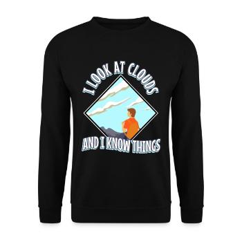 I Look At Clouds And I Know Things - Unisex Pullover - Schwarz - Vorne - Alina (178cm) & Michal (187cm)