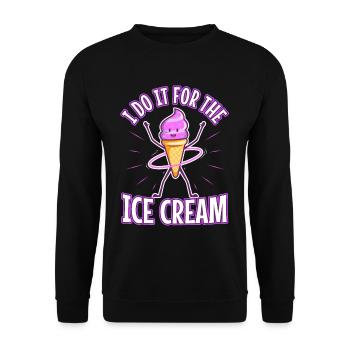 Je le fais pour la crème glacée - Sweat-shirt Unisexe - noir - Devant - Alina (178cm) & Michal (187cm)