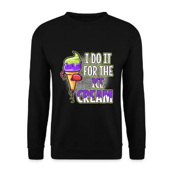 I Do It For The Ice Cream - Unisex Sweatshirt - black - Front - Alina (178cm) & Michal (187cm)