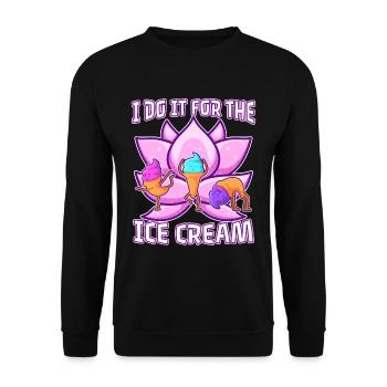 Je le fais pour la crème glacée - Sweat-shirt Unisexe - noir - Devant - Alina (178cm) & Michal (187cm)