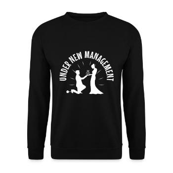 Under New Management groom - Unisex Sweatshirt - black - Front - Alina (178cm) & Michal (187cm)