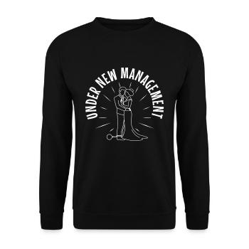 Under New Management groom - Unisex Sweatshirt - black - Front - Alina (178cm) & Michal (187cm)
