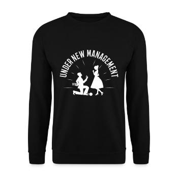 Under New Management groom - Unisex Sweatshirt - black - Front - Alina (178cm) & Michal (187cm)