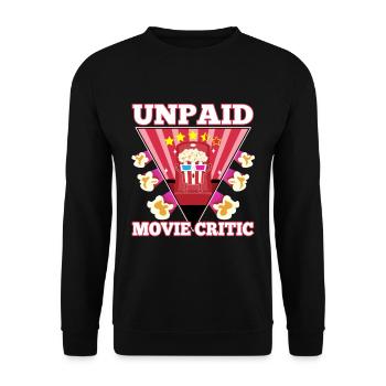 Unpaid movie critic - Unisex Sweatshirt - black - Front - Alina (178cm) & Michal (187cm)