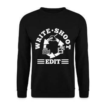 Write Shoot Edit Repeat - Unisex Sweatshirt - black - Front - Alina (178cm) & Michal (187cm)