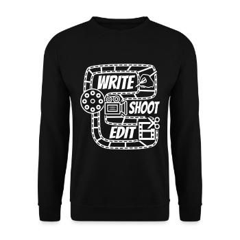 Write Shoot Edit Repeat - Unisex Sweatshirt - black - Front - Alina (178cm) & Michal (187cm)