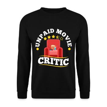 Unpaid movie critic - Unisex Sweatshirt - black - Front - Alina (178cm) & Michal (187cm)