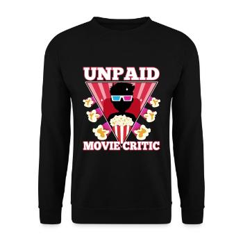 Unpaid movie critic - Unisex Sweatshirt - black - Front - Alina (178cm) & Michal (187cm)