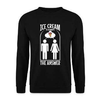 La crème glacée est toujours la réponse - Sweat-shirt Unisexe - noir - Devant - Alina (178cm) & Michal (187cm)