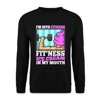 Im into fitness ice cream - Unisex Sweatshirt - black - Front - Alina (178cm) & Michal (187cm)