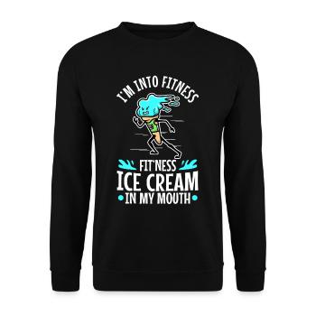 Im into fitness ice cream - Unisex Pullover - Schwarz - Vorne - Alina (178cm) & Michal (187cm)