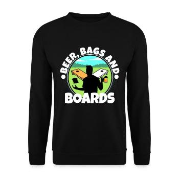Cornhole - Beer Bags and Boards - Unisex Sweatshirt - black - Front - Alina (178cm) & Michal (187cm)