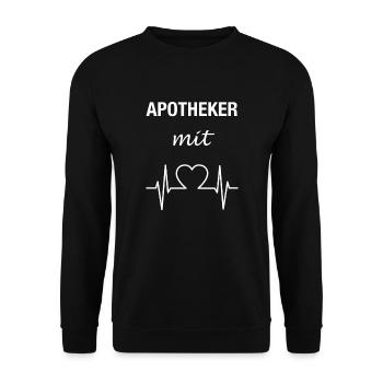 Pharmacist with heart Pharmacist - Unisex Sweatshirt - black - Front - Alina (178cm) & Michal (187cm)