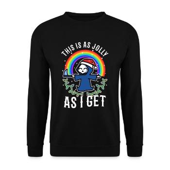 This Is As Jolly As I Get - Unisex Sweatshirt - black - Front - Alina (178cm) & Michal (187cm)