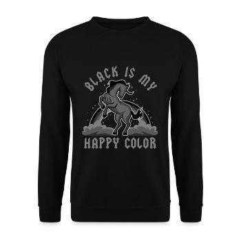 Black Is My Happy Color - Unisex Pullover - Schwarz - Vorne - Alina (178cm) & Michal (187cm)