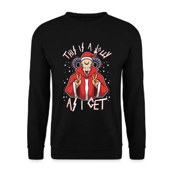 This Is As Jolly As I Get - Unisex Sweatshirt - black - Front - Alina (178cm) & Michal (187cm)