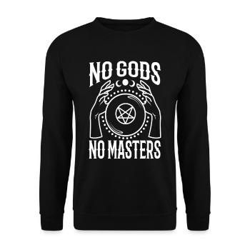 No Gods No Masters - Unisex Sweatshirt - black - Front - Alina (178cm) & Michal (187cm)