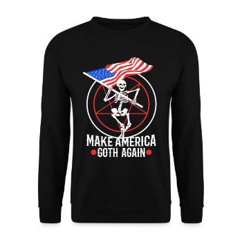 Make america goth again - Unisex Pullover - Schwarz - Vorne - Alina (178cm) & Michal (187cm)