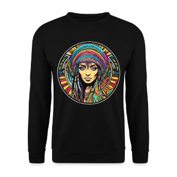 Tribal Girl Psychédélique - Sweat-shirt Unisexe - noir - Devant - Alina (178cm) & Michal (187cm)