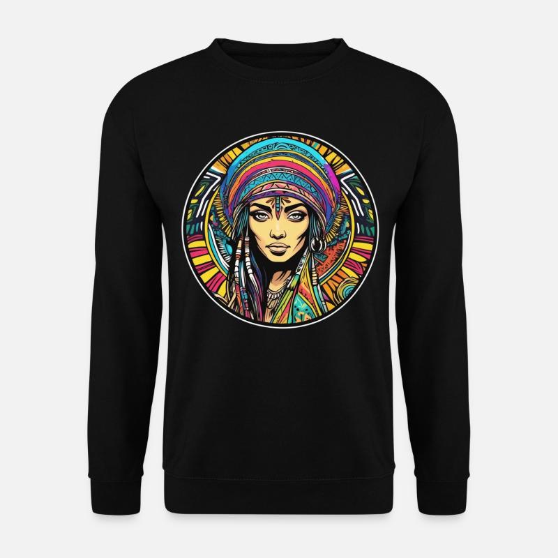 Tribal Girl Psychedelic - Unisex Sweatshirt - black