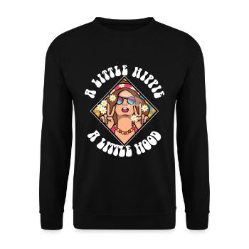 A Little Hippie A Little Hood - Unisex Sweatshirt - black - Front - Alina (178cm) & Michal (187cm)