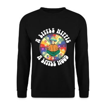 Un peu hippie Un petit capot - Sweat-shirt Unisexe - noir - Devant - Alina (178cm) & Michal (187cm)