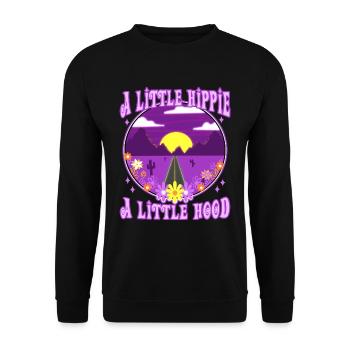 Un peu hippie Un petit capot - Sweat-shirt Unisexe - noir - Devant - Alina (178cm) & Michal (187cm)