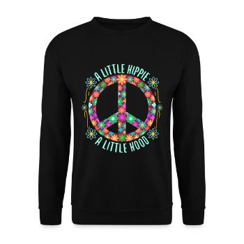 Un peu hippie Un petit capot - Sweat-shirt Unisexe - noir - Devant - Alina (178cm) & Michal (187cm)
