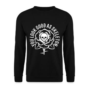 You look good as skeleton - Unisex Sweatshirt - black - Front - Alina (178cm) & Michal (187cm)