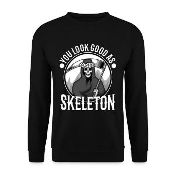 You look good as skeleton - Unisex Sweatshirt - black - Front - Alina (178cm) & Michal (187cm)