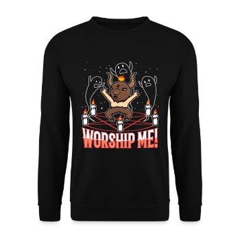 Worship me - Unisex Pullover - Schwarz - Vorne - Alina (178cm) & Michal (187cm)