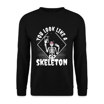 You look good as skeleton - Unisex Sweatshirt - black - Front - Alina (178cm) & Michal (187cm)
