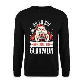 Ho Ho Hol mir mal ein Glühwein - Unisex Pullover - Schwarz - Vorne - Alina (178cm) & Michal (187cm)