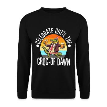 Celebrate until the croc-of dawn - Unisex Sweatshirt - black - Front - Alina (178cm) & Michal (187cm)