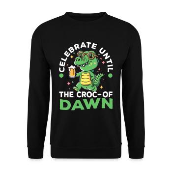 Celebrate until the croc-of dawn - Unisex Sweatshirt - black - Front - Alina (178cm) & Michal (187cm)