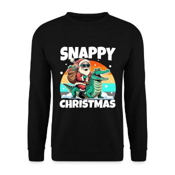 Snappy christmas - Unisex Sweatshirt - black - Front - Alina (178cm) & Michal (187cm)