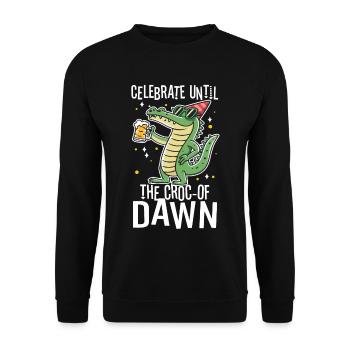 Celebrate until the croc-of dawn - Unisex Sweatshirt - black - Front - Alina (178cm) & Michal (187cm)