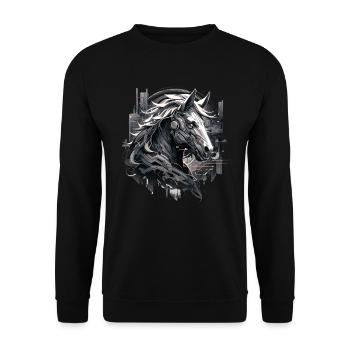 Mecha Tier Tiger Wolf Fuchs Pferd Cyborg - Unisex Pullover - Schwarz - Vorne - Alina (178cm) & Michal (187cm)