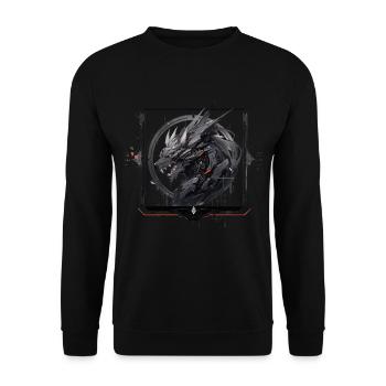 Mecha Tier Tiger Wolf Fuchs Drache Cyborg - Unisex Pullover - Schwarz - Vorne - Alina (178cm) & Michal (187cm)