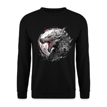 Mecha Tier Tiger Wolf Fuchs Drache Cyborg - Unisex Pullover - Schwarz - Vorne - Alina (178cm) & Michal (187cm)