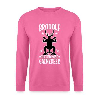 Brodolf The Red Nose Gainzdeer - Unisex Pullover - Pink - Vorne