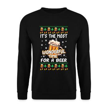 It's the most Wonderful time for a Beer - Unisex Pullover - Schwarz - Vorne - Alina (178cm) & Michal (187cm)