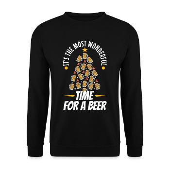 It's the most Wonderful time for a Beer - Unisex Pullover - Schwarz - Vorne - Alina (178cm) & Michal (187cm)
