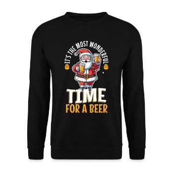 It's the most Wonderful time for a Beer - Unisex Pullover - Schwarz - Vorne - Alina (178cm) & Michal (187cm)