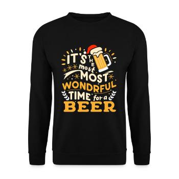 It's the most Wonderful time for a Beer - Unisex Pullover - Schwarz - Vorne - Alina (178cm) & Michal (187cm)