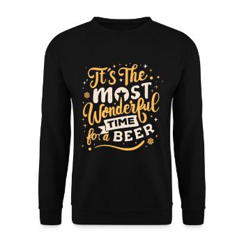 It's the most Wonderful time for a Beer - Unisex Pullover - Schwarz - Vorne - Alina (178cm) & Michal (187cm)